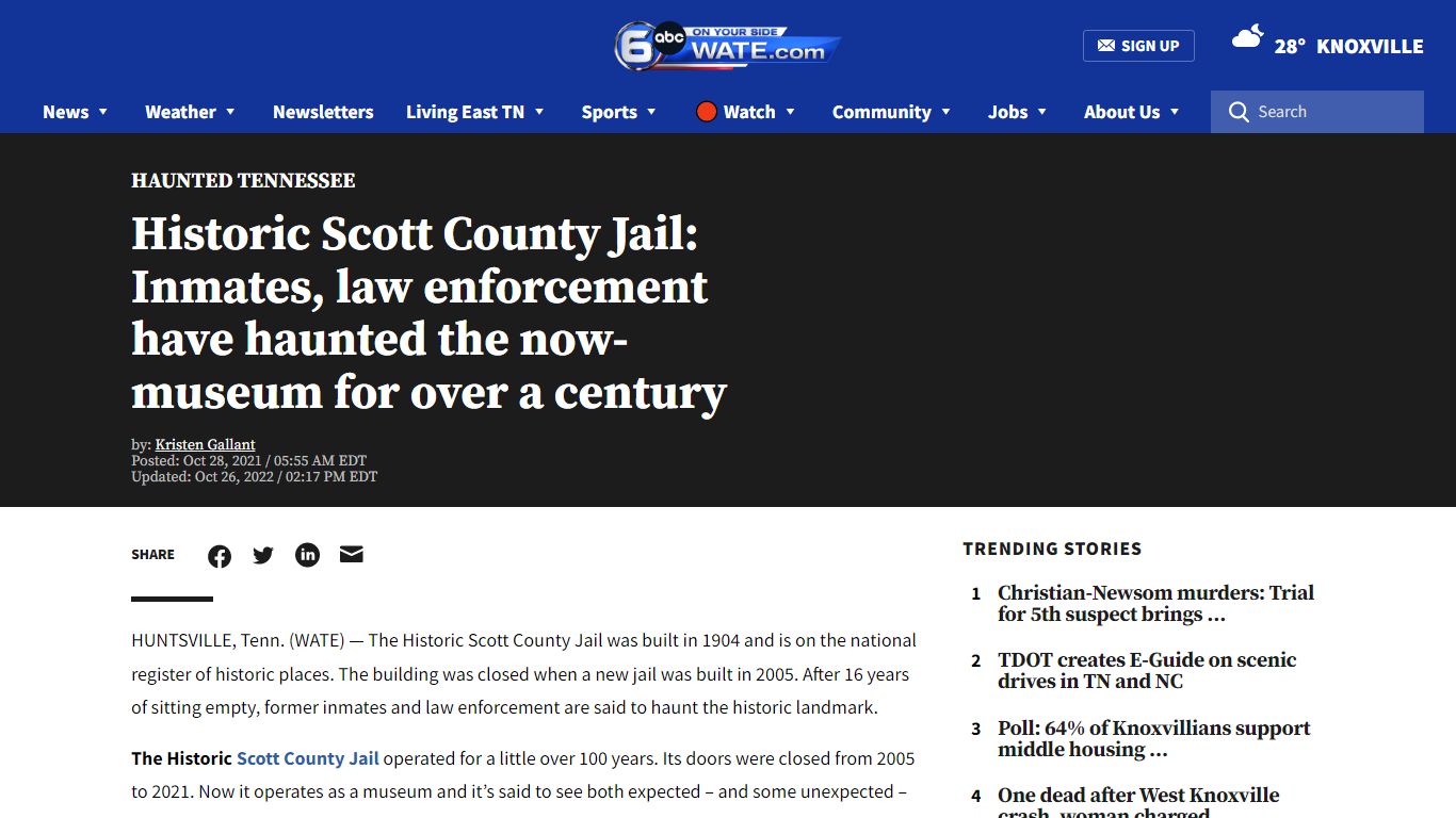 Historic Scott County Jail: Inmates, law enforcement have haunted the ...